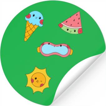 Discover Cute Summer Pool Party Sticker Pack Stickers