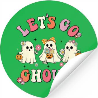 Discover Let's Go Ghouls Halloween Ghost Stickers