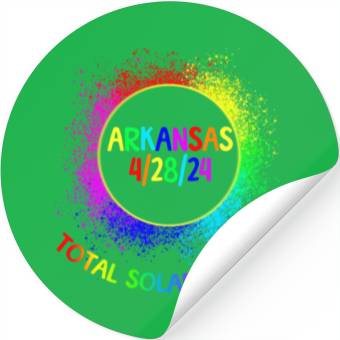 Discover Total Solar Eclipse Arkansas 4/28/24 Kids Eclipsef Stickers
