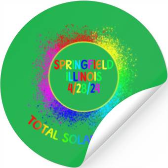Discover Total Solar Eclipse Springfield Illinois 4/28/24fa Stickers