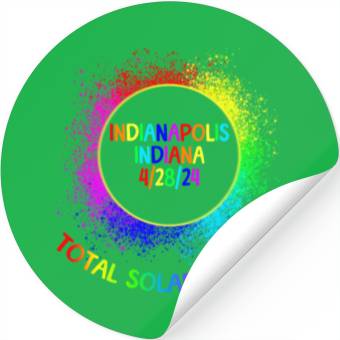 Discover Total Solar Eclipse Indianapolis Indiana 4/28/24fa Stickers