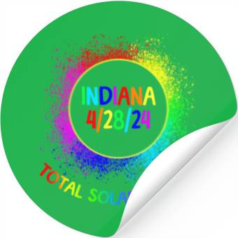Discover Total Solar Eclipse Indiana 4/28/24 Kids Eclipsefa Stickers