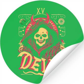 Discover Devil Tarot Skeleton Halloween Occult Stickers
