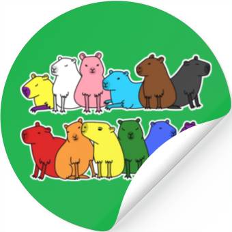Discover Pride Progress Flag Capybara Design for Equality Stickers