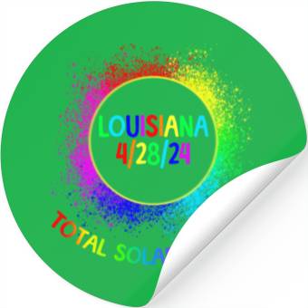 Discover Total Solar Eclipse Louisiana 4/28/24 Kids Eclipse Stickers
