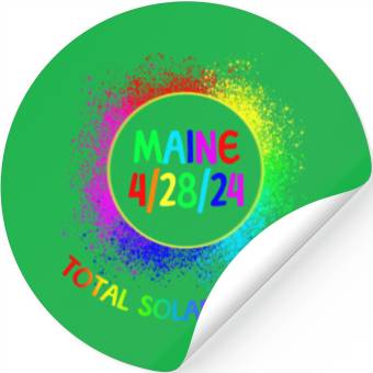 Discover Total Solar Eclipse Maine 4/28/24 Kids Eclipse Stickers