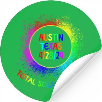 Discover Total Solar Eclipse Austin Texas 4/28/24 Kids Stickers