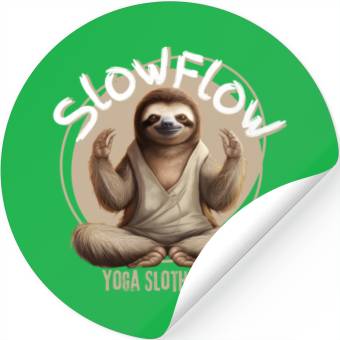 Discover Slow Flow: Yoga, Sloth Style Stickers