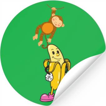 Discover Banana and Monkey Stickers