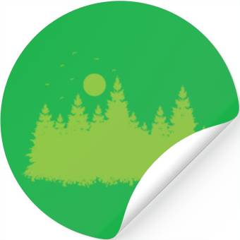 Discover Forest with Leaves in Environment Stickers