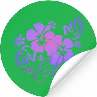 Discover Sunset Hibiscus Aloha Graphic Stickers