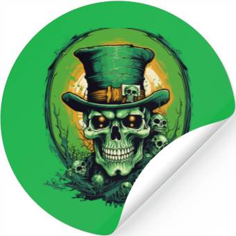 Discover St Patrick's Day skull Stickers