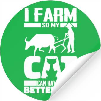 Discover Farming Farmer Cat Stickers