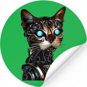 Discover Cyborg cat robot Stickers
