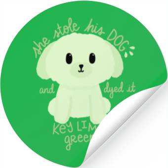 Discover Key Lime Green Dog Stickers