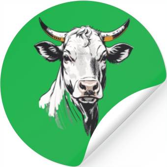 Discover Cow retro Stickers