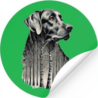 Discover Funny black labrador charcoal drawing Stickers