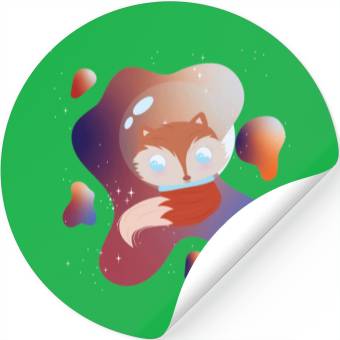 Discover A fox wandering in space Stickers