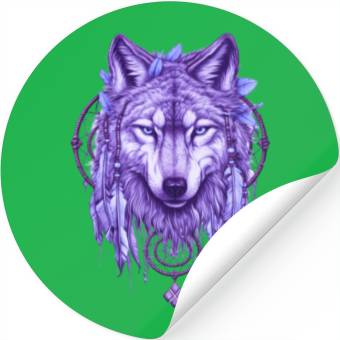 Discover Dreamcatcher Harmony Wolf Stickers