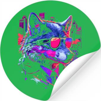 Discover Retro Night Howler Stickers