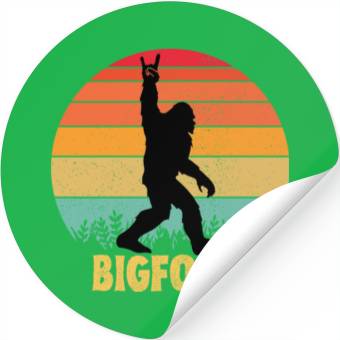 Discover Funny Bigfoot Rock Roll retro Stickers