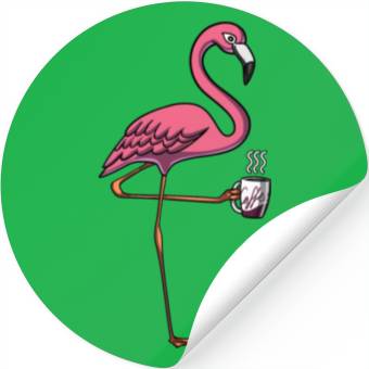 Discover Flamingo Bird Coffee Lover Stickers