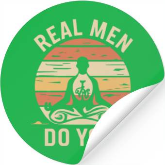 Discover Authentic Man Doing Yoga Sunset Design Stickers