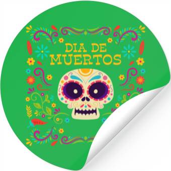 Discover Mexico Colorful Dead Skeleton Stickers