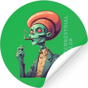 Discover Alien Relax for Break Stickers