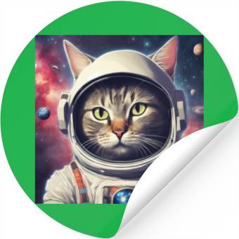 Discover space cat Stickers