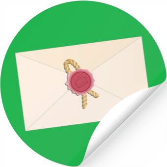 Discover closed envelope with seal Stickers