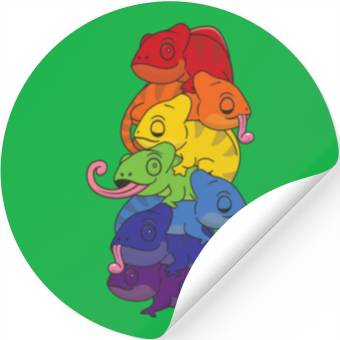 Discover Rainbow Flag Pride Lgbtq Cute Chameleon Stack Stickers