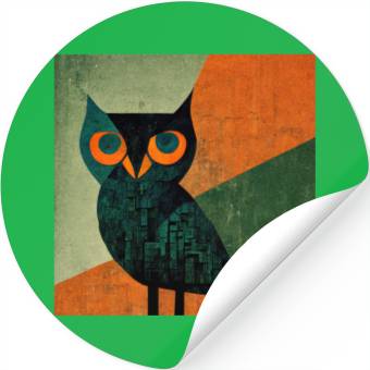 Discover Mod Owl: Orange Beak Owl Stickers
