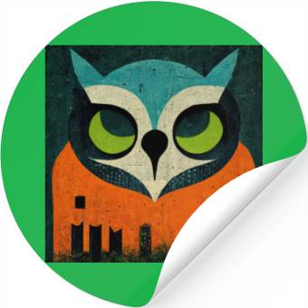 Discover Mod Owl: Teal-Headed Owl Stickers