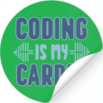 Discover Coding Is My Cardio | Programmer Fitness Fun Stickers