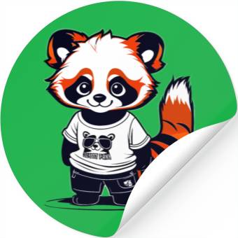 Discover Red Panda Cub Stickers