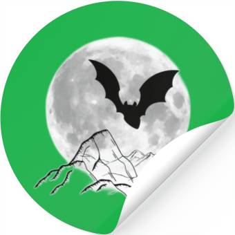 Discover moon and bat Stickers