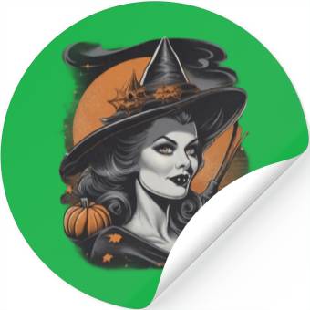 Discover hallowen witch design 30 Stickers