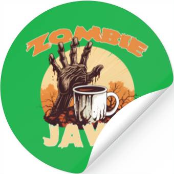 Discover Zombie Java Coffee and Halloween Stickers