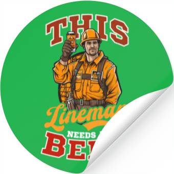 Discover Lineman Pole This Lineman Needs Beer Stickers