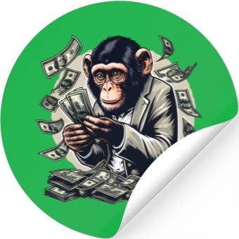 Discover Enterprising monkey - money-counting Stickers