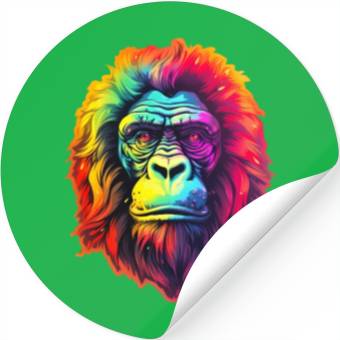 Discover Gorilla Chic in Vibrant Psychedelic Zoo Stickers