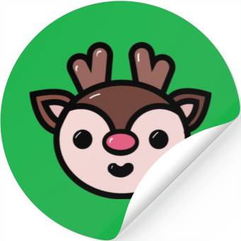 Discover Reindeer Face Stickers