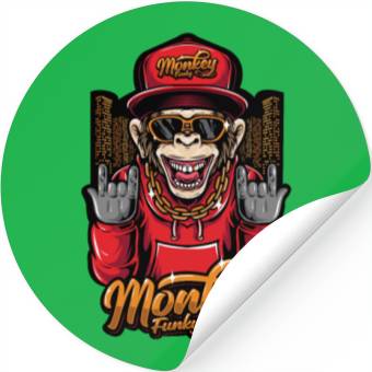 Discover MONKEY FUNKY RETRO Stickers DESIGN