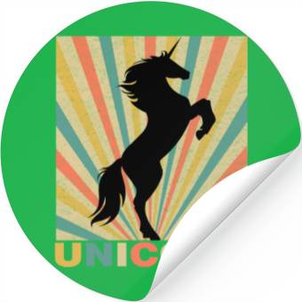 Discover UNICORN RETRO STYLE Stickers