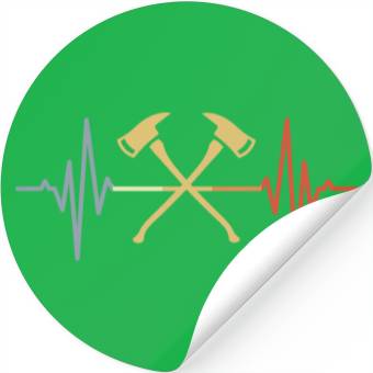 Discover Firefighter Axe Pulse Line Stickers