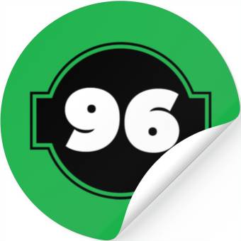 Discover Black and White Number 96 Stickers