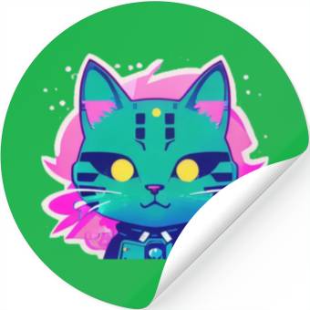 Discover Cyber Punk Kitty Stickers