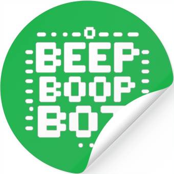 Discover Beep Boop Bot - Retro 8-bit Robot Typography Stickers