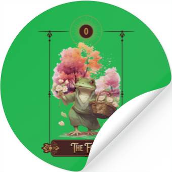 Discover "The Fool" Frog Tarot Card Stickers